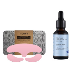 MOHANI Serum Set with Ceramide Complex 5% and Vit F3% + Silicone Eye Pads and Forehead Mask