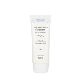 Purito Daily Soft Touch Sunscreen SPF 50+ PA++++, Codzienny krem przeciwsłoneczny z ceramidami, 60 ml