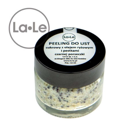 LA-LE Sugar Lip Scrub with Rice Oil and Blackcurrant Seeds 15 ml